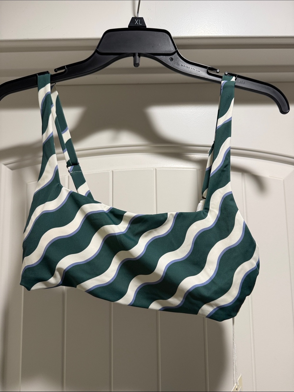 Andie Green Wave-Stripe Bikini Swim Top